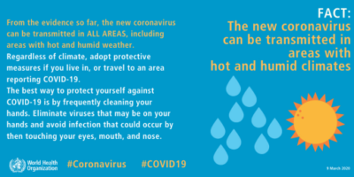 #COVID19 : campagne de communication de l’OMS en anglais visant à lutter contre les idées reçues